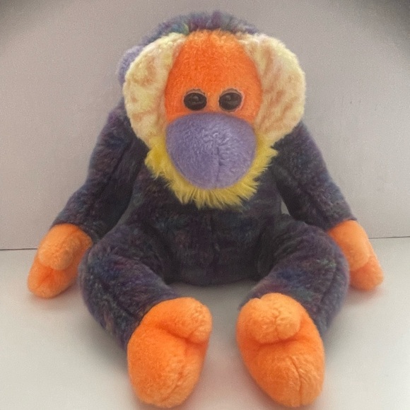 14” Ty Orangutan Beanie Buddy /Purple Orange Yellow in Colour - Picture 7 of 8